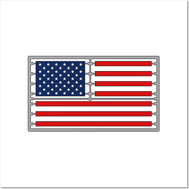 Plastic Sprue scale model american flag Classic Wall Art by GraphGeek